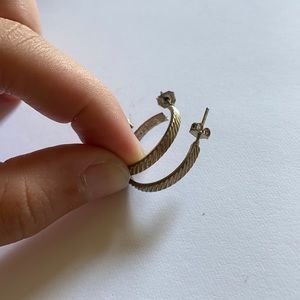 silver patterned earrings